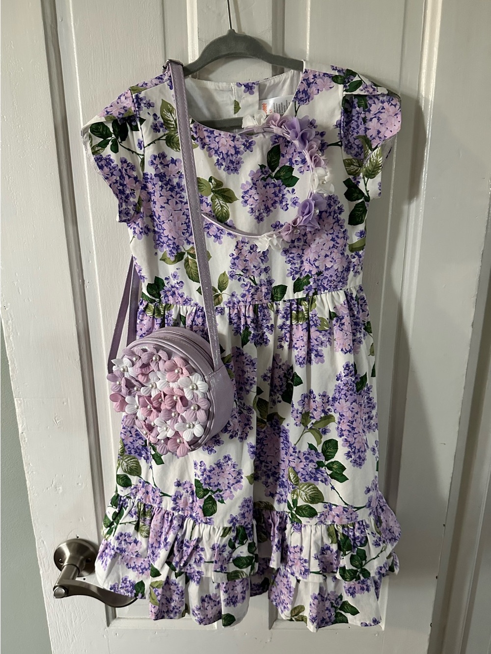 Gymboree Girls Floral Dress with Flower Crossbody Bag & Headband